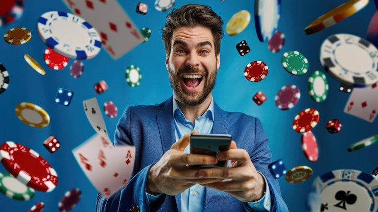 Dealer profesional kami dalam sesi live Caribbean Stud Poker